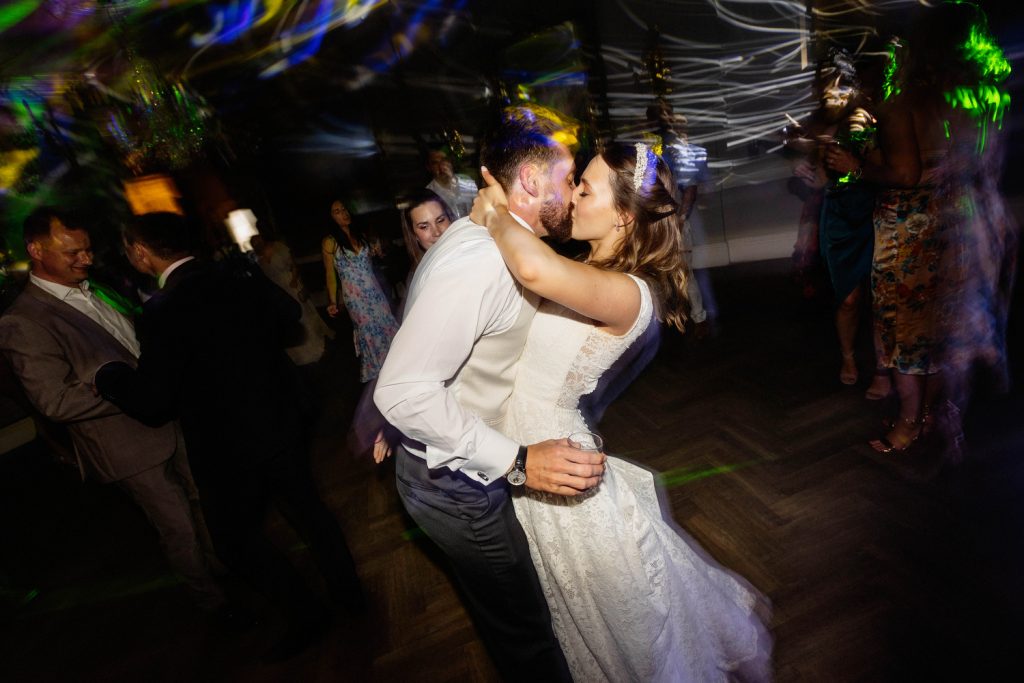Bride and groom on dance floor